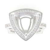 Sterling Silver Semi Mount Ring Setting Trillion Tri 15x15mm Euro Shank Style - Syzjewelry